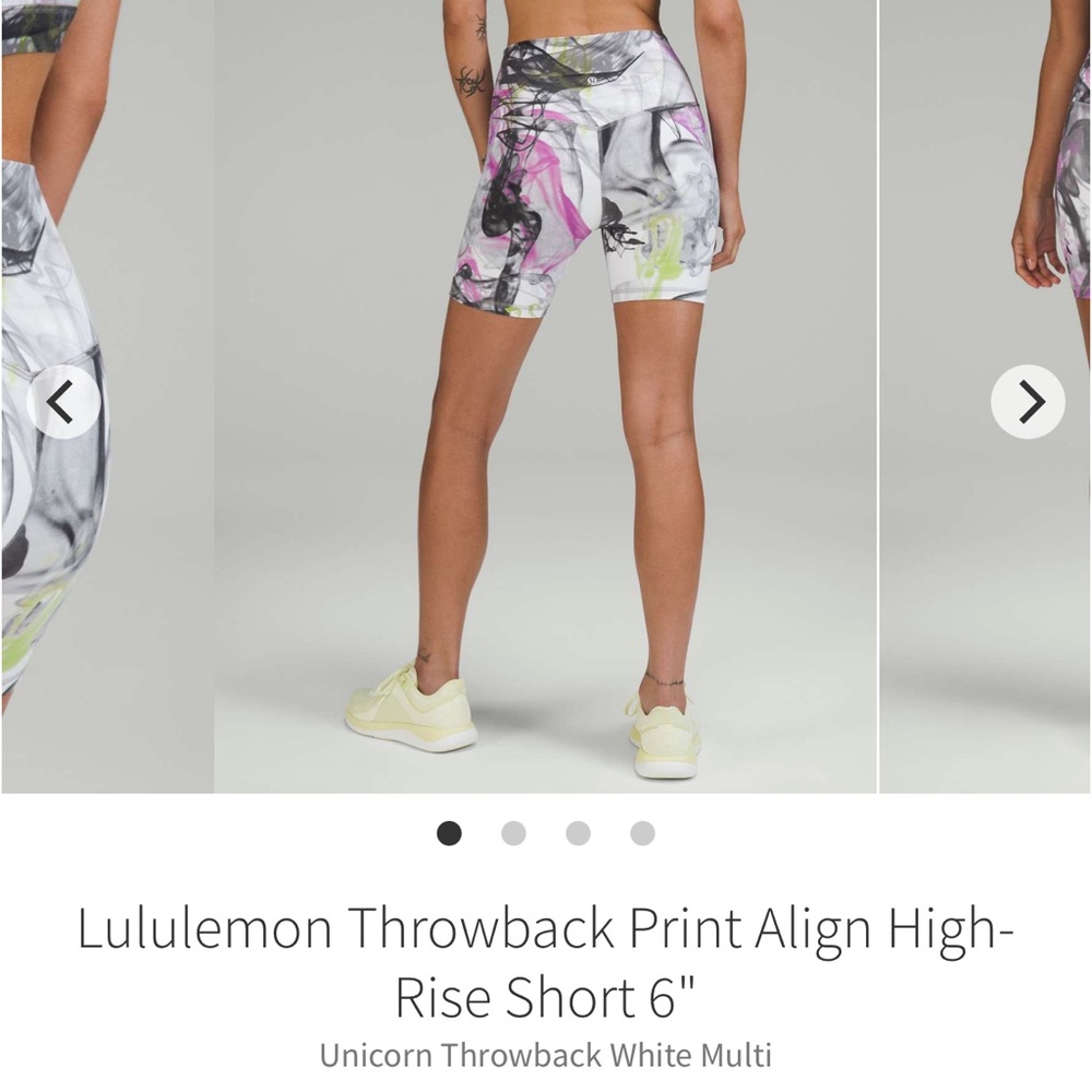 Rare colorway Lululemon Align HR Shorts Unicorn Throwback White Multi EUC Size 6